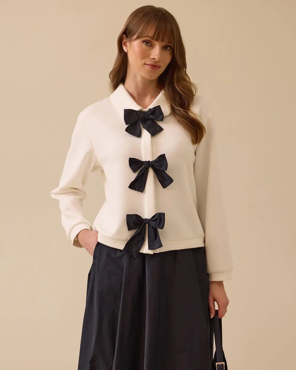 1009 GÖMLEK YAKA ÖNDEN DÜĞMELİ FİYONK DETAYLI ŞIK CEKET #03-25#