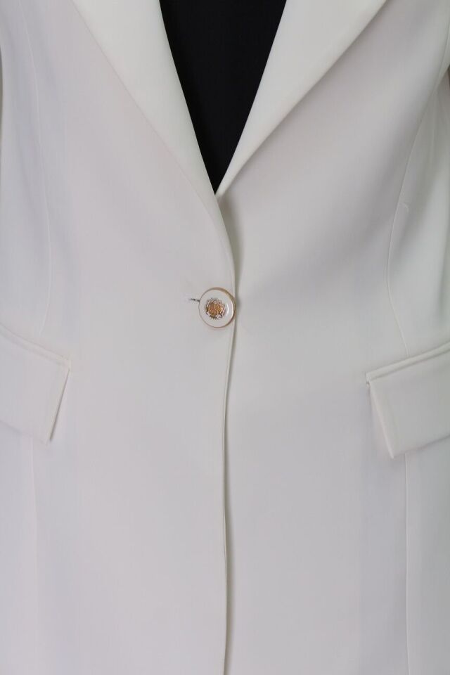 1154 TEK DÜĞMELİ KLASİK BLAZER CEKET QYS CEKET 1154 #23-06# 42 - BEYAZ