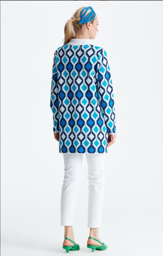 21184 POLO YAKA DESENLİ RAYON KAZAK