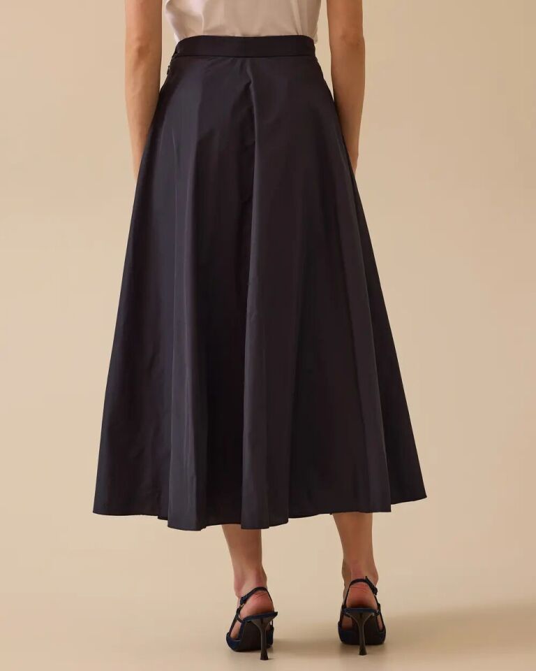 1006 YANLARI CEPLİ ÖNDEN BÜZGÜLÜ SATEN GÜNLÜK ETEK #03-25#