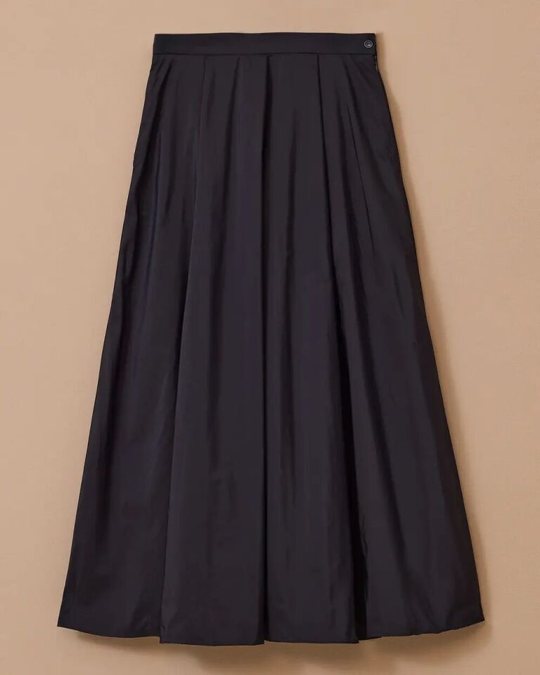 1006 YANLARI CEPLİ ÖNDEN BÜZGÜLÜ SATEN GÜNLÜK ETEK #03-25#