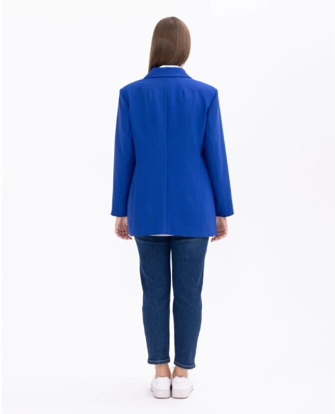 1008 BÜYÜK BEDEN DÜĞME DETAYLI BLAZER CEKE BLAZER CEKET 14231105401008 QKS KBLAZSER CEKEKT  #23-10# 44 - SİYAH