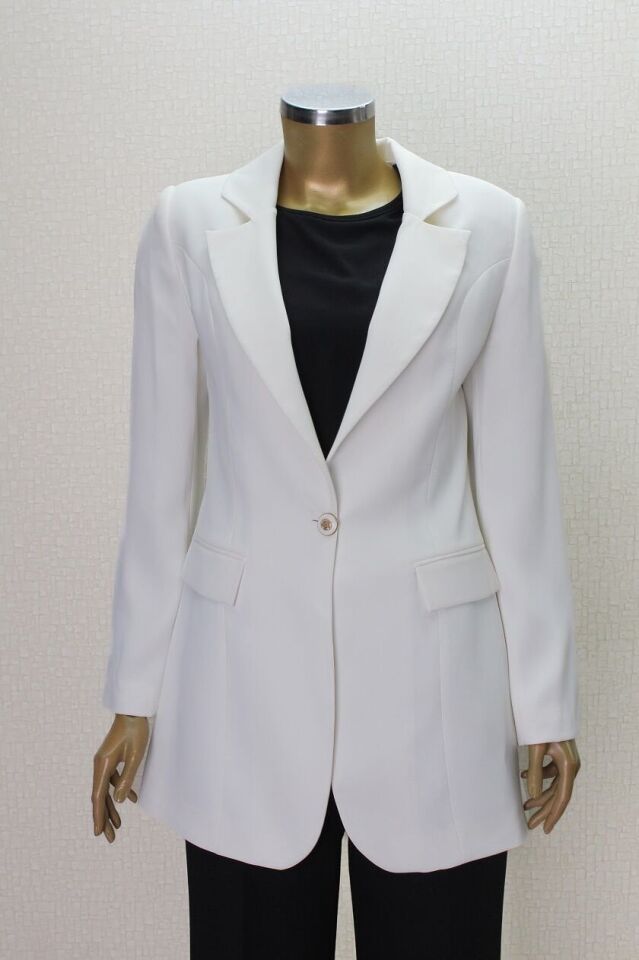 1154 TEK DÜĞMELİ KLASİK BLAZER CEKET QYS CEKET 1154 #23-06# 38 - yeşil