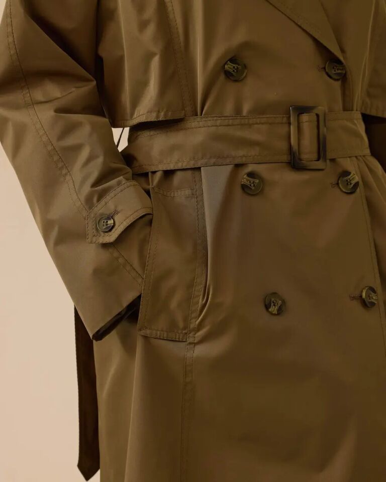 10002 KRUVAZE YAKA ÖNDEN DÜĞMELİ BELİ KEMERLİ KOLLARI MANŞETLİ GÜNLÜK TRENÇKOT #03-25#