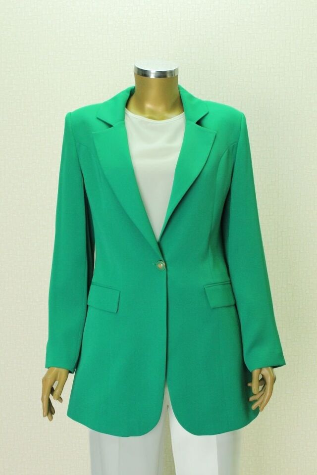 1154 TEK DÜĞMELİ KLASİK BLAZER CEKET QYS CEKET 1154 #23-06# 42 - yeşil