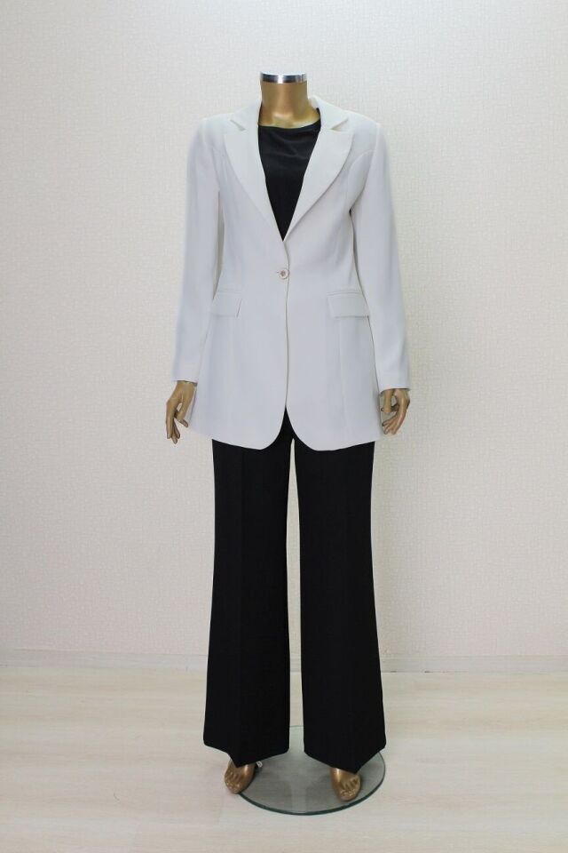 1154 TEK DÜĞMELİ KLASİK BLAZER CEKET QYS CEKET 1154 #23-06# 42 - yeşil