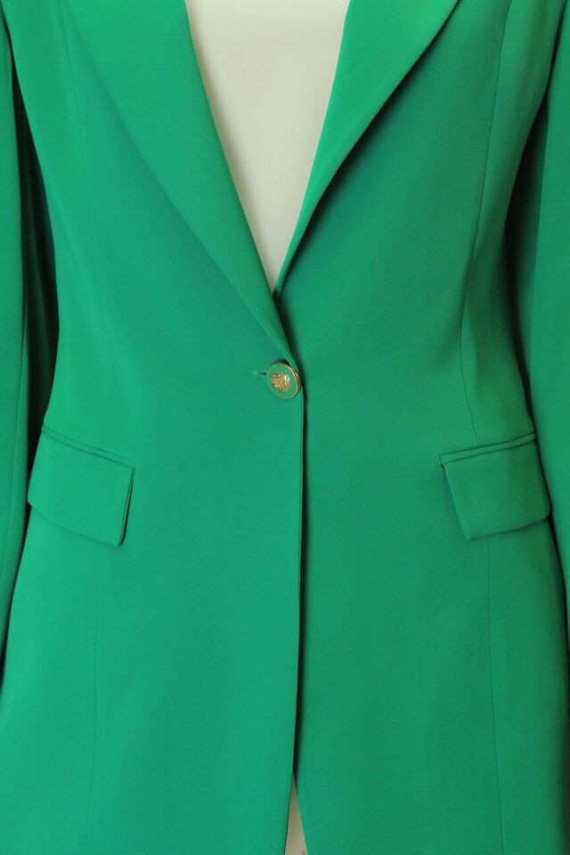 1154 TEK DÜĞMELİ KLASİK BLAZER CEKET QYS CEKET 1154 #23-06# 42 - yeşil