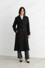 57021 ÖNÜ DÜĞMELİ BELİ KEMERLİ CEP DETAYLI KAŞE KABAN #12-25#