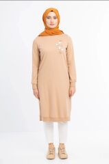 1502 GÖĞÜSÜ BONCUK VE PUL DETAYLI  İKİ İPLİK UZUN  SWEAT QYS İKİ İPLİK SWEAT 1503 #23-05#