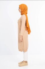 1502 GÖĞÜSÜ BONCUK VE PUL DETAYLI  İKİ İPLİK UZUN  SWEAT QYS İKİ İPLİK SWEAT 1503 #23-05#