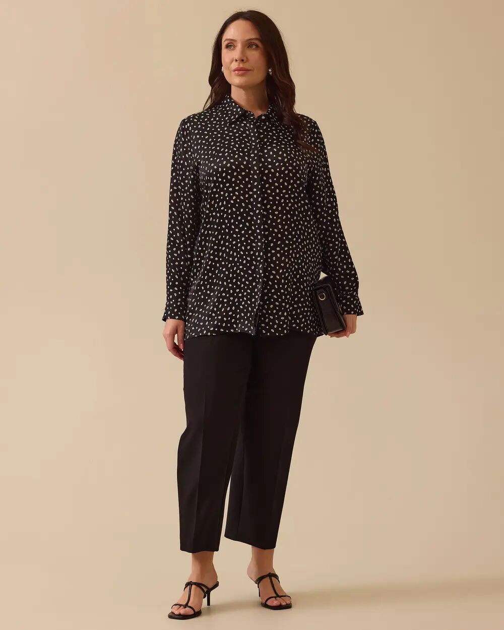 4007 ÖNÜ GİZLİ DÜĞMELİ KOLLARI MANŞETLİ DESENLİ SATEN GÖMLEK #03-25#