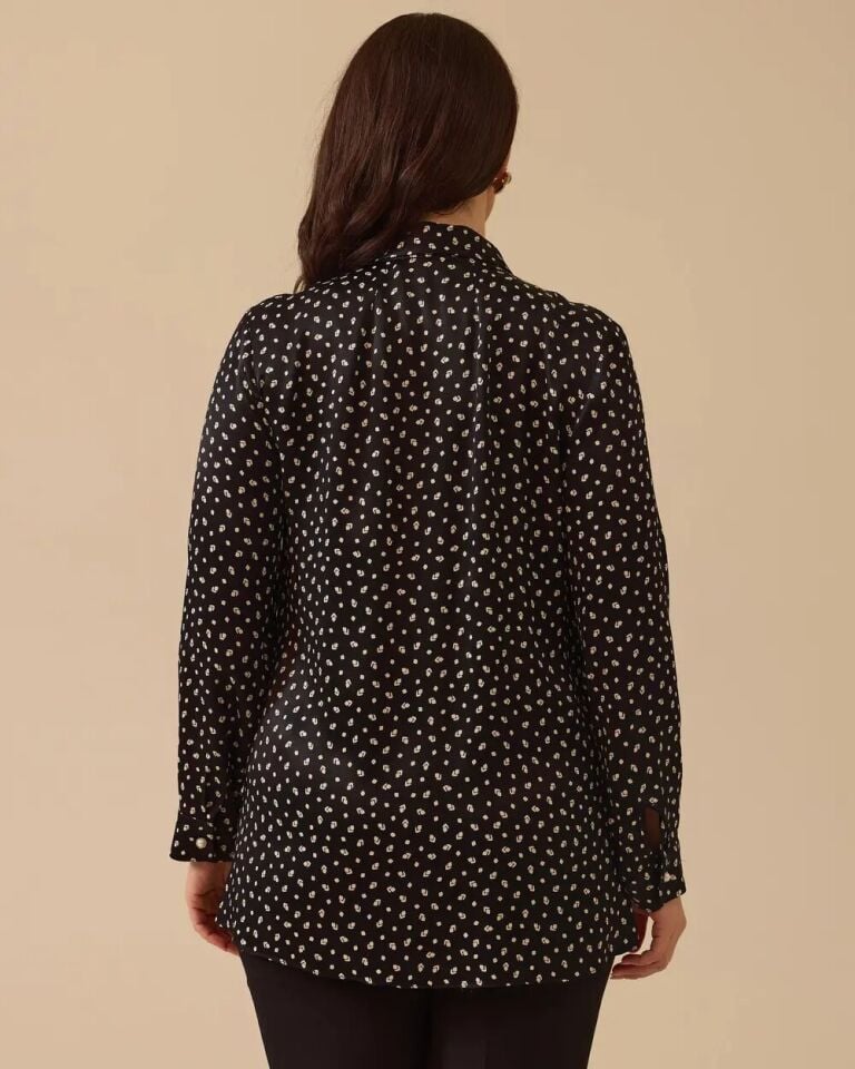 4007 ÖNÜ GİZLİ DÜĞMELİ KOLLARI MANŞETLİ DESENLİ SATEN GÖMLEK #03-25#