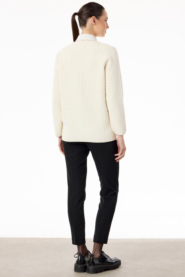 CKT.21787.1 ZİNCİR DETAYLI ŞÖNİL TRİKO CEKET #11-25#