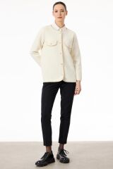 CKT.21787.1 ZİNCİR DETAYLI ŞÖNİL TRİKO CEKET #11-25#