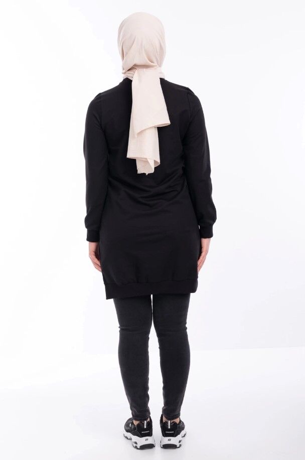 1503 GÖĞÜS VE BEL TAŞ İŞLEMELİ VE BONCUK DETAYLI 2 İPLİK SWEAT QYS SWEAT 1503 #23-05#
