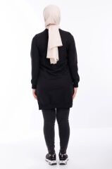 1503 GÖĞÜS VE BEL TAŞ İŞLEMELİ VE BONCUK DETAYLI 2 İPLİK SWEAT QYS SWEAT 1503 #23-05#