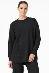 TKM.21752.1	SAÇ ÖRGÜSÜ ÜZERİNE TAŞ BASKILI PANTOLONLU TRİKO TAKIM #11-25#