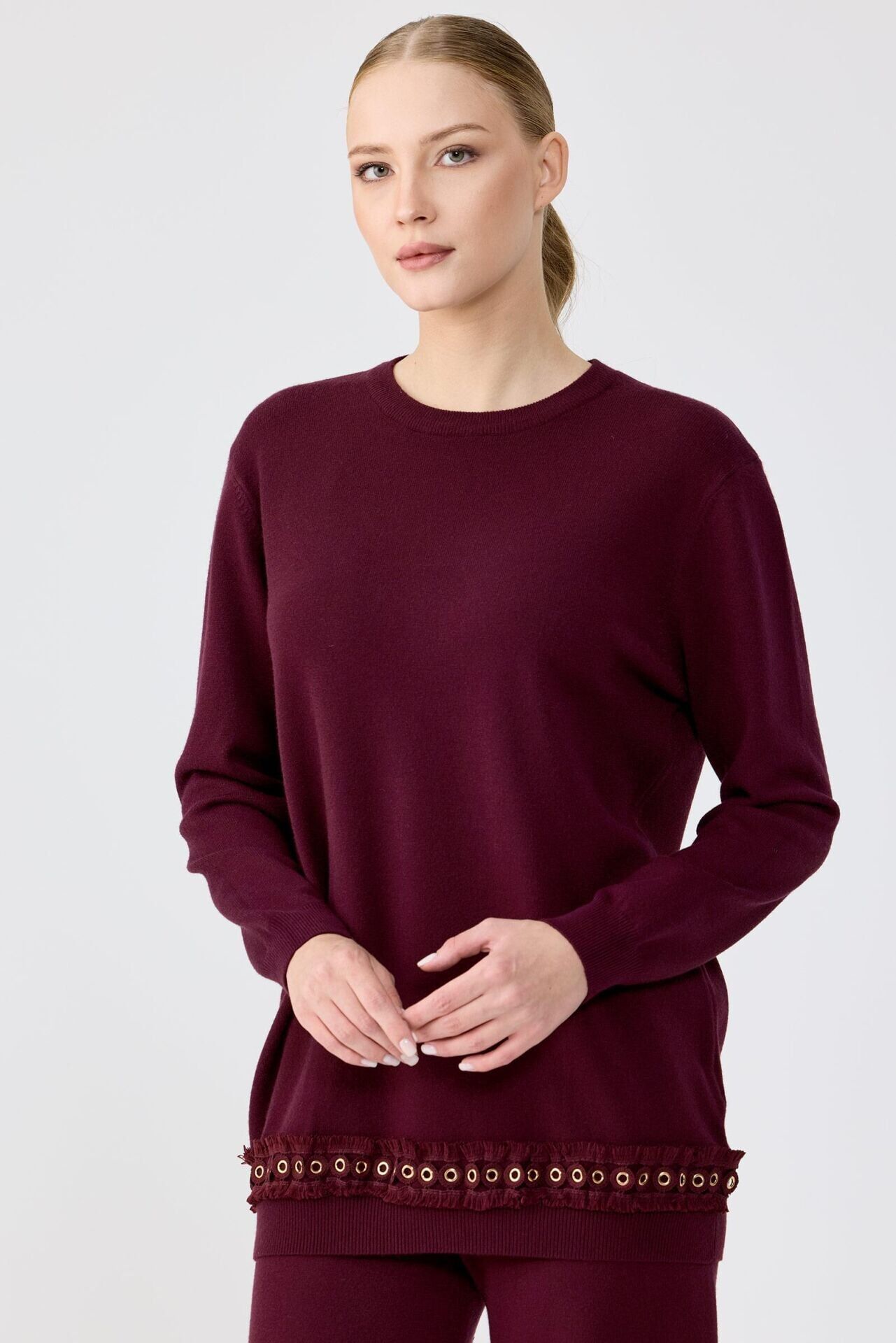 TKM.22011.1	KUŞ GÖZÜ AKSESUARLI PANTOLONLU TRİKO TAKIM #11-25#