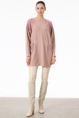 TNK.21755.1	OMUZLARI VE CEPLERİ TAŞLI SOSİS YAKALI TRİKO TUNİK #11-25#