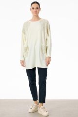 TNK.21755.1	OMUZLARI VE CEPLERİ TAŞLI SOSİS YAKALI TRİKO TUNİK #11-25#