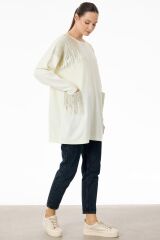 TNK.21755.1	OMUZLARI VE CEPLERİ TAŞLI SOSİS YAKALI TRİKO TUNİK #11-25#