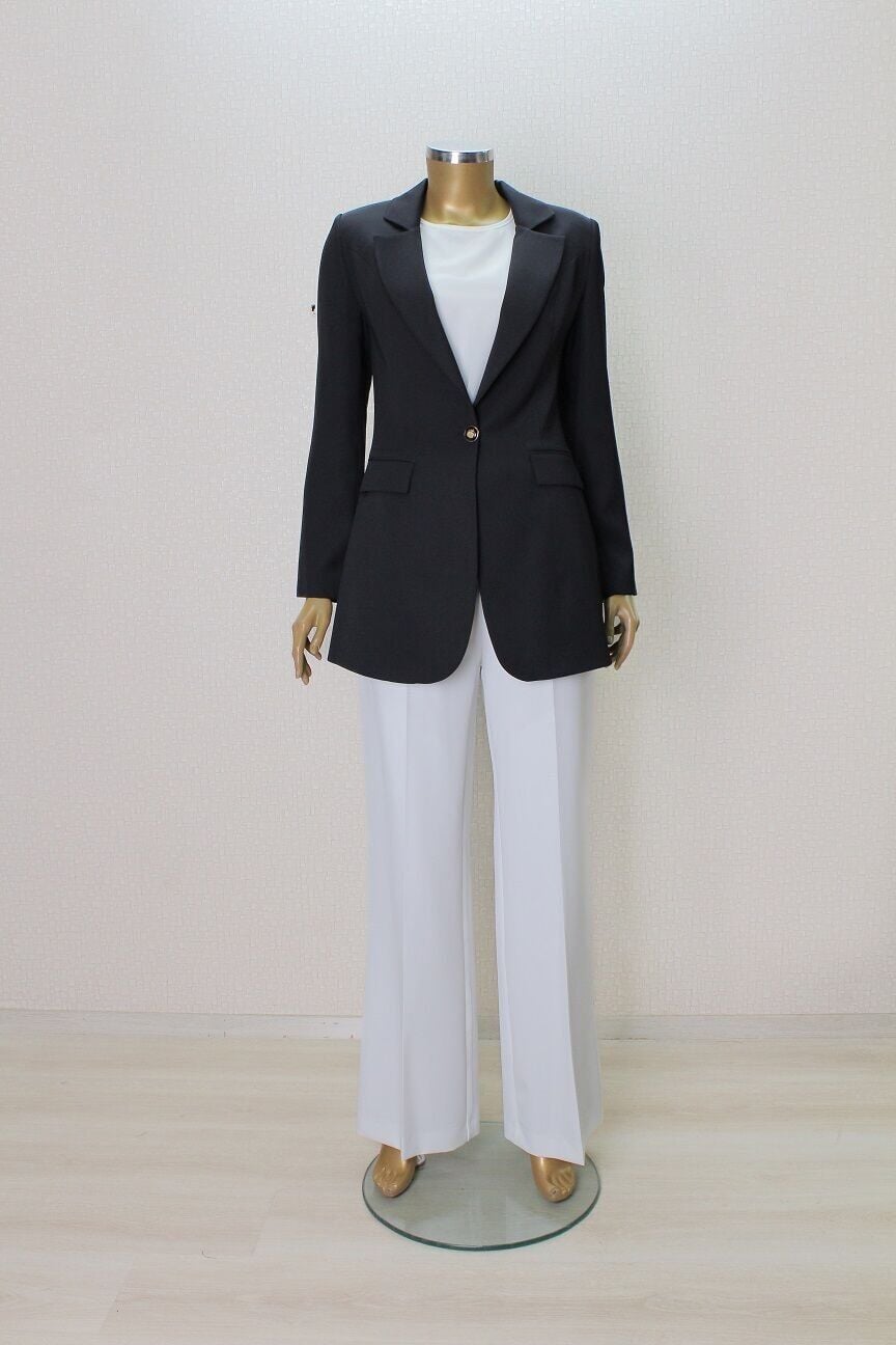 1154 TEK DÜĞMELİ KLASİK BLAZER CEKET QYS CEKET 1154 #23-06#