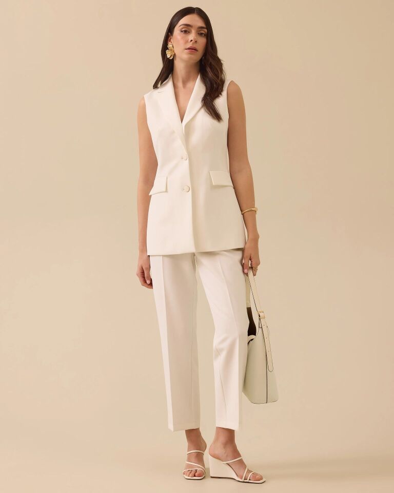 10011 ÖNÜ KRUVAZE YAKA ÖNDEN ÇİFT DÜĞMELİ CEP GÖRÜNÜMLÜ GÜNLÜK YELEK #03-25#