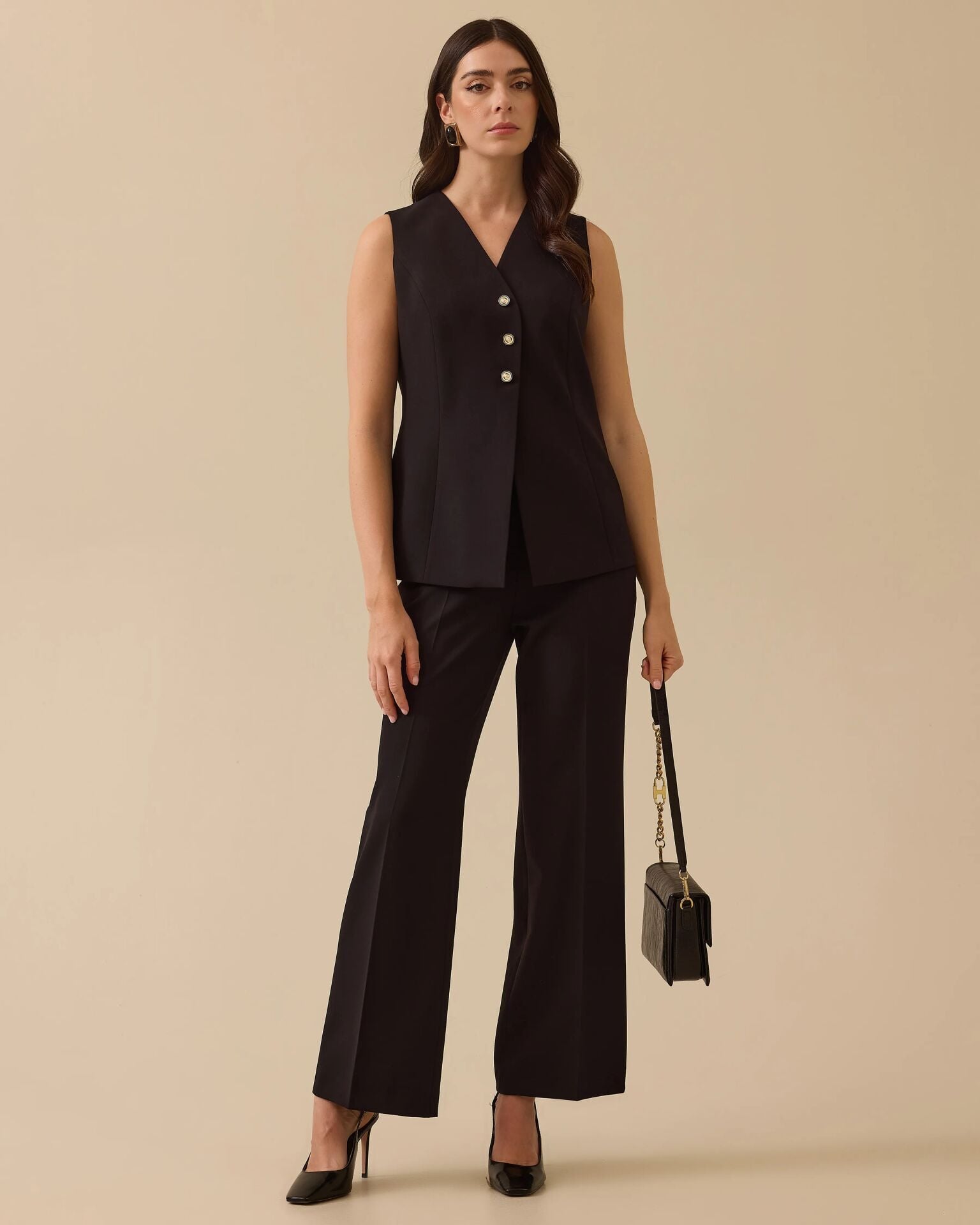 10009 KRUVAZE YAKA ÖNDEN DÜĞMELİ GÜNLÜK YELEK #03-25#