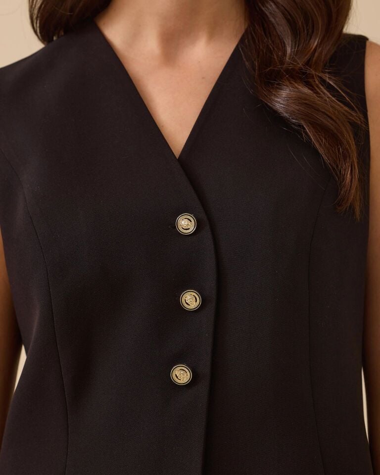 10009 KRUVAZE YAKA ÖNDEN DÜĞMELİ GÜNLÜK YELEK #03-25#