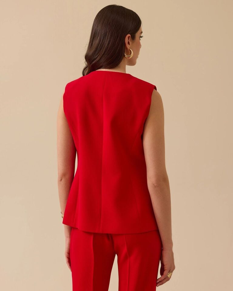 10001 ÖNDEN DÜĞMELİ SIFIR YAKA ÖNDEN CEPLİ YARIM KOLLU YELEK #03-25#