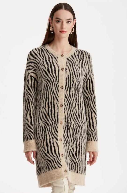 21283 ZEBRA DESENLİ TRİKO HIRKA