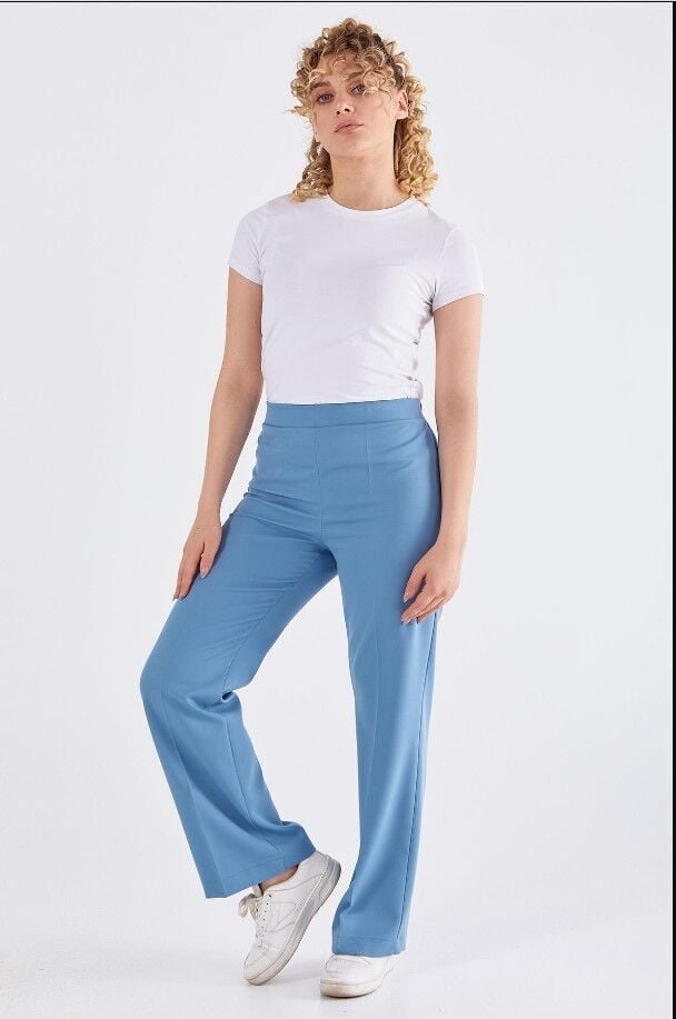 59060 BELİ  LASTİKLİ BOL PAÇA PANTOLON QYS PANTOLON 59060 #23-06#