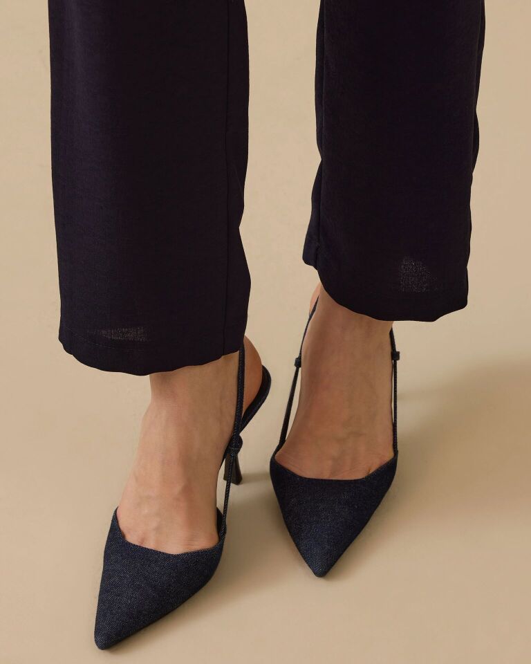 10018 BELİ YARIM LASTİKLİ YANLARI CEPLİ DAR PANTOLON #03-25#