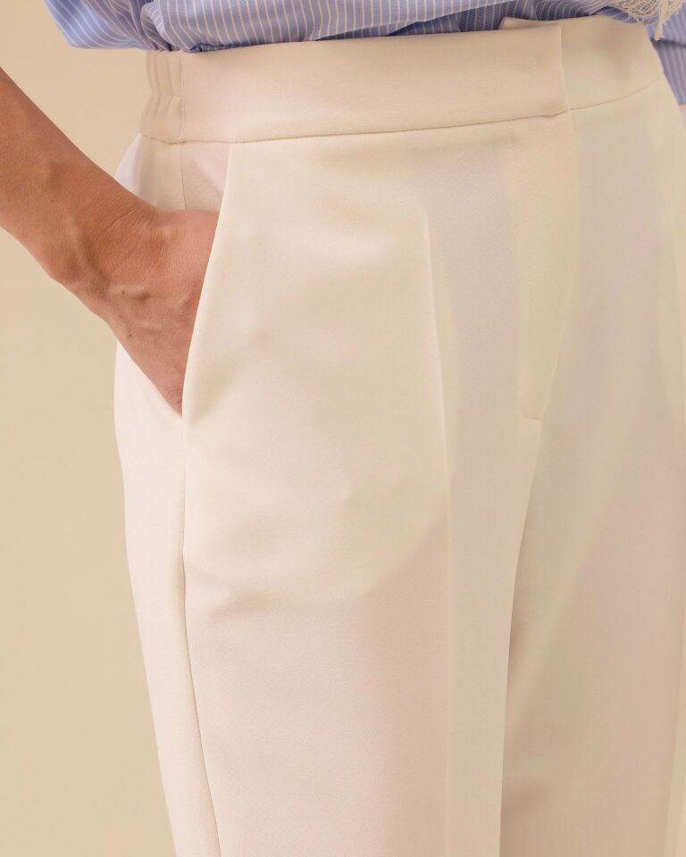 10010 BELİ YARIM LASTİKLİ YANLARI CEPLİ GÜNLÜK PANTOLON #03-25#