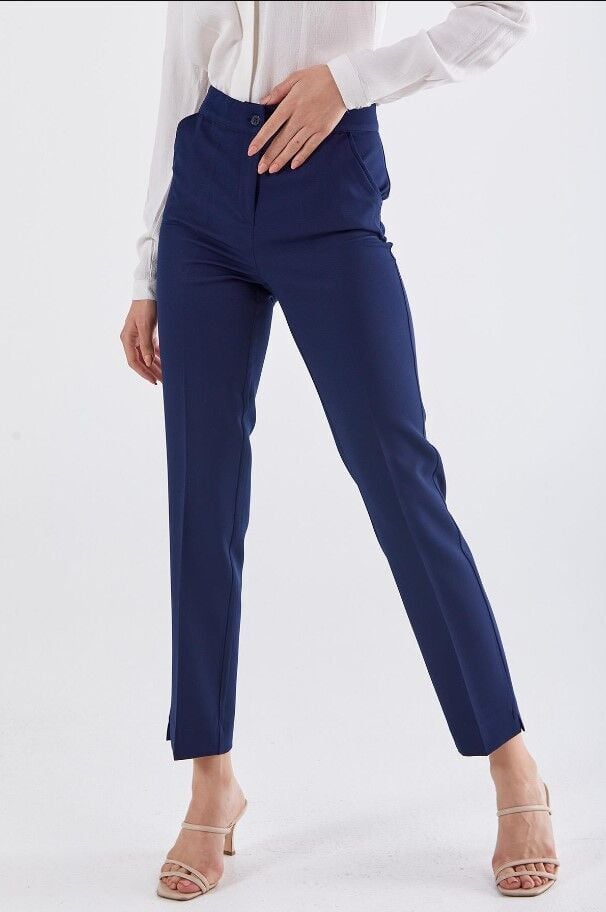 59055 ÖNÜ CEPLİ YIRTMAÇLI DAR PAÇA KLASİK PANTLON QYS PANTOLON 59055 #23-06#