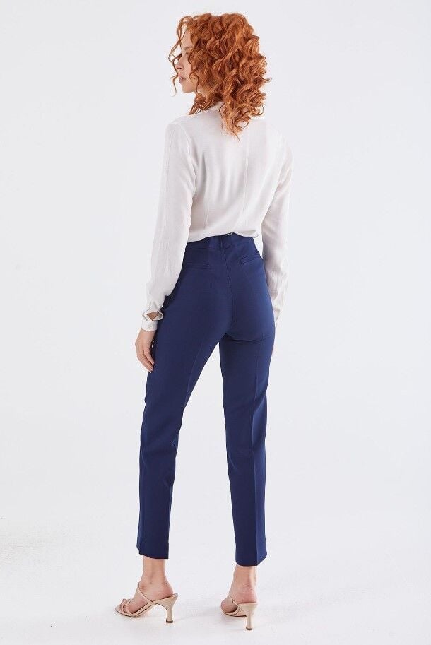 59055 ÖNÜ CEPLİ YIRTMAÇLI DAR PAÇA KLASİK PANTLON QYS PANTOLON 59055 #23-06#