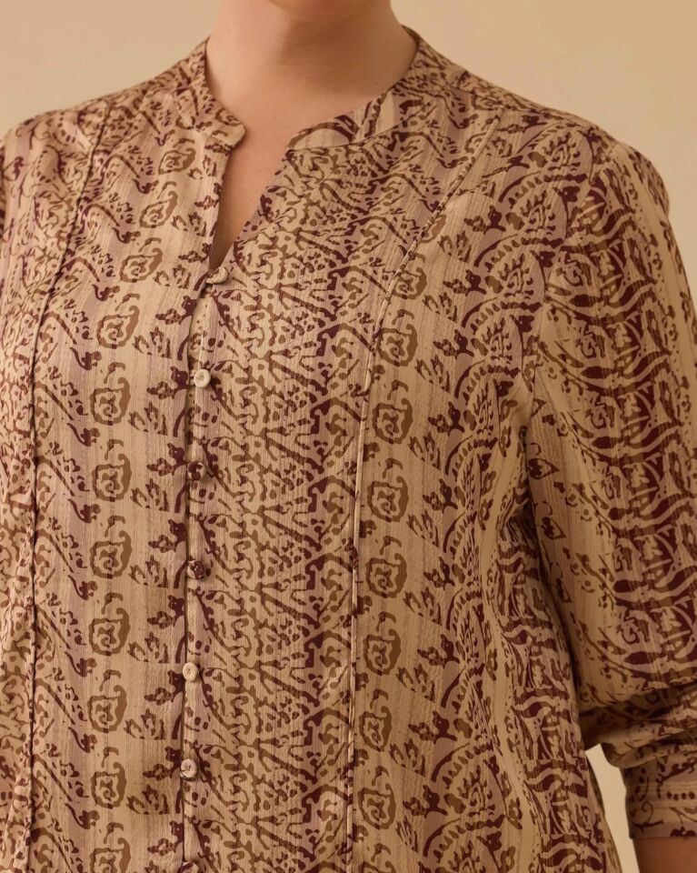 4006 BÜYÜK BEDEN DESENLİ GÖMLEK #26#