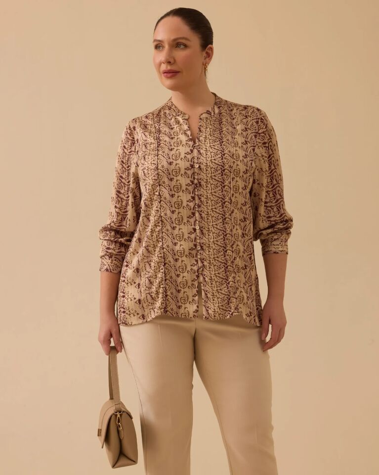 4006 BÜYÜK BEDEN DESENLİ GÖMLEK #26#