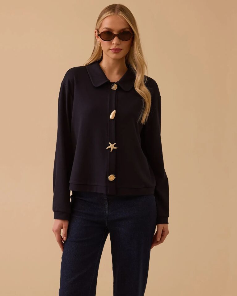 1016 BEBE YAKA DÜĞMELİ ÖRME CEKET #26#