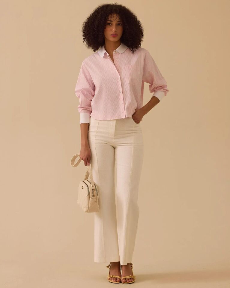 10010 ÇİZGİLİ BEL BOY GÖMLEK #26#