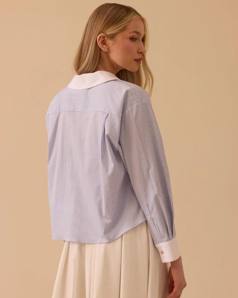 10010 ÇİZGİLİ BEL BOY GÖMLEK #26#