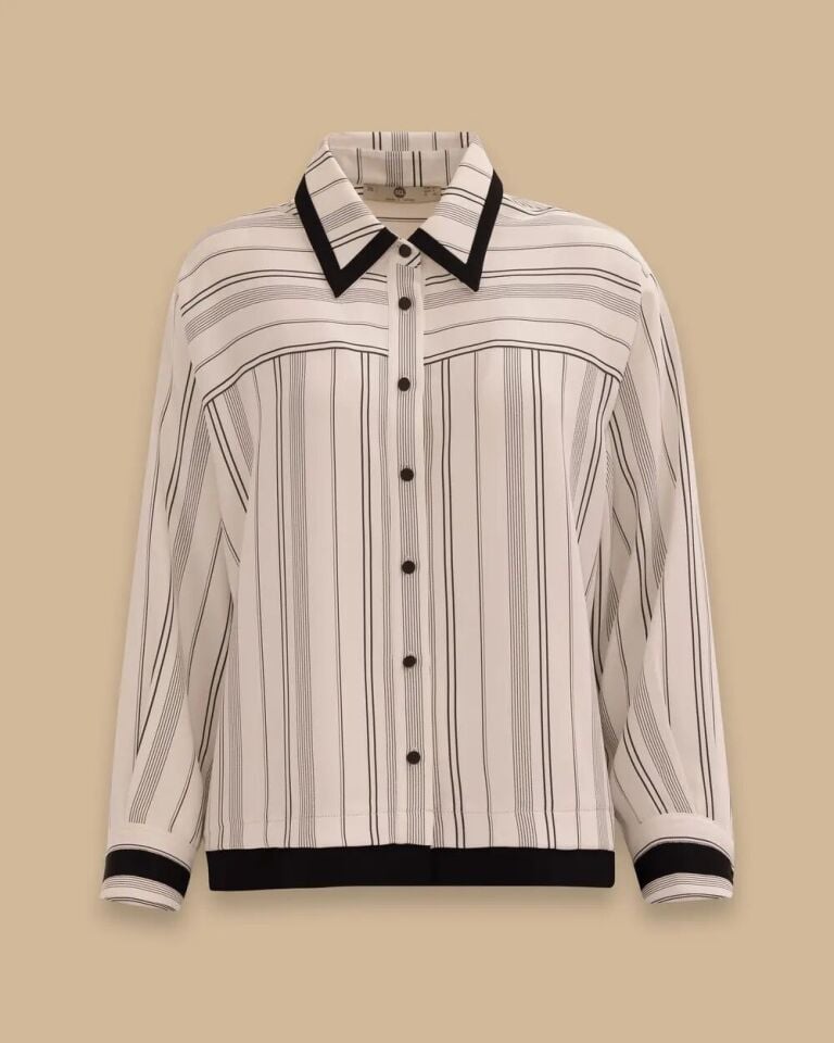 1005 ÖNDEN DÜĞMELİ KOL UCU MANŞETLİ GÜNLÜK GÖMLEK 10002421511005 #06-25#