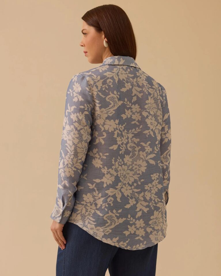 4012 BÜYÜK BEDEN ÇİÇEK DESENLİ GÖMLEK #26#