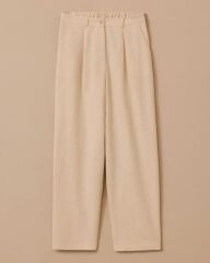 10037 ÖNDEN DÜĞMELİ BELİ LASTİKLİ KETEN BOL PAÇA PANTOLON 10002511010037 #06-25#
