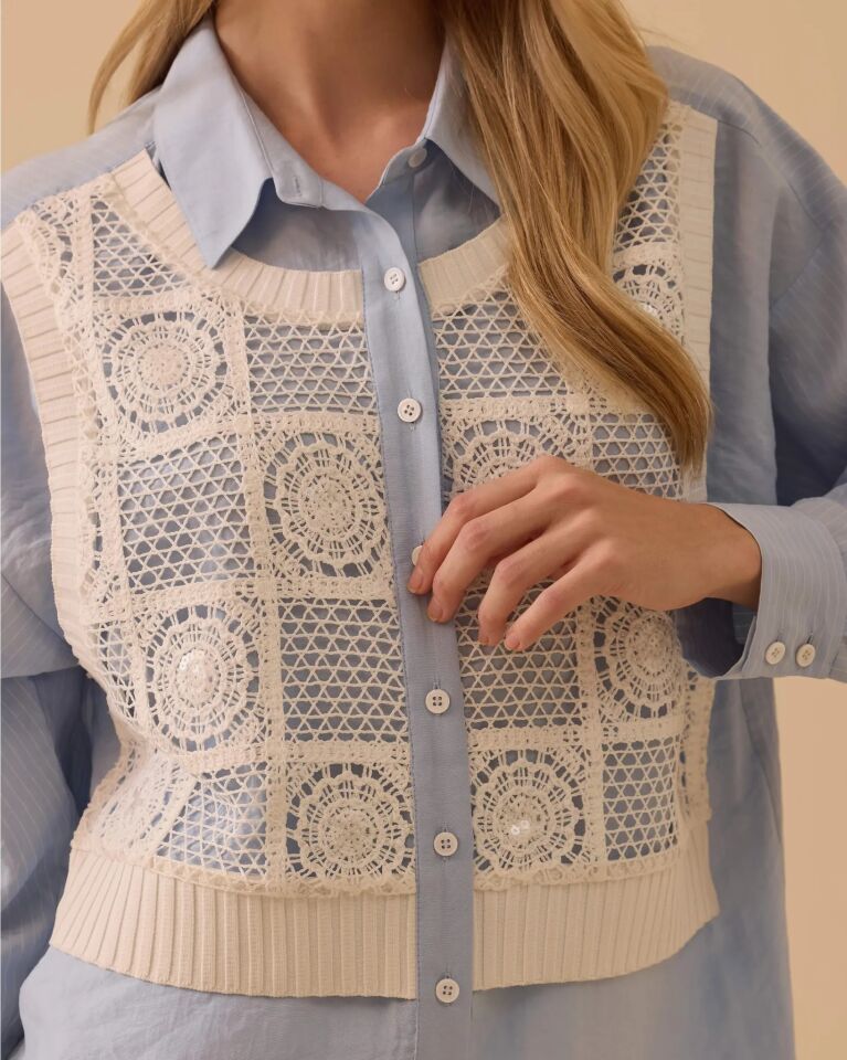 1010 KATMANLI DANTEL DETAYLI TUNİK #26#