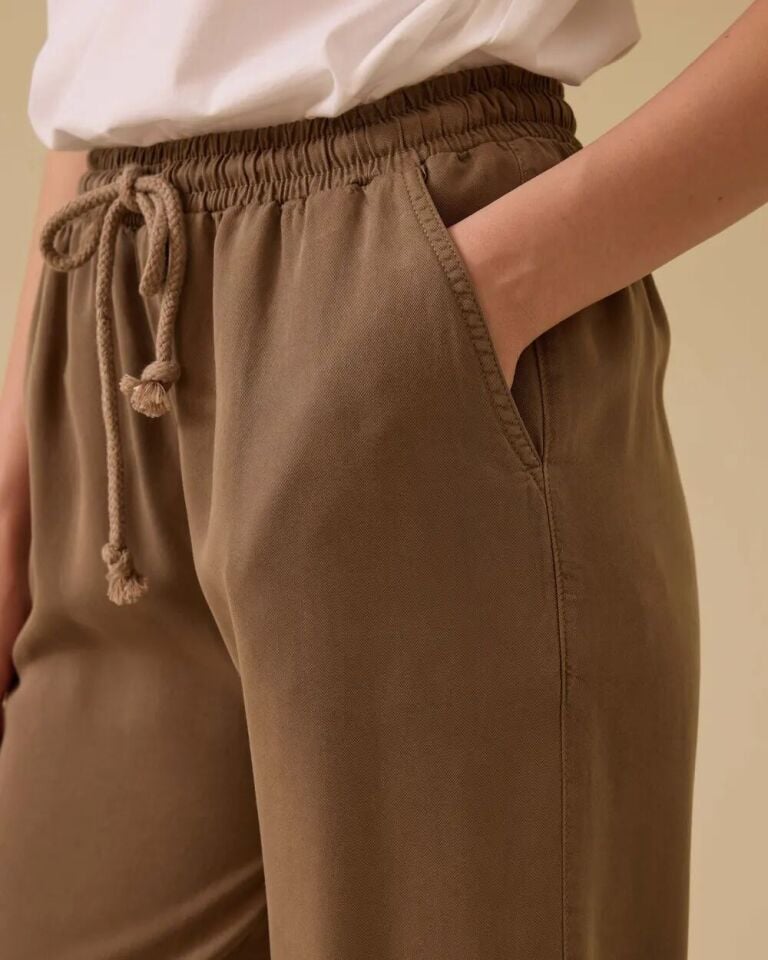 10038 BELİ BAĞCIKLI CEPLİ KETEN GÜNLÜK PANTOLON 10002511010038 #06-25#