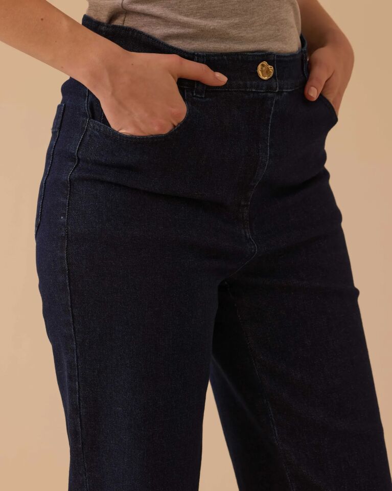 10004 YÜKSEK BEL DÜZ KESİM JEAN PANTALON #26#