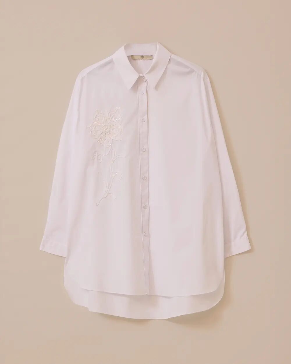 1017 ÖNDEN DÜĞMELİ YAKASI ÇİÇEK DETAYLI ŞIK TUNİK 10002511211017 #06-25#