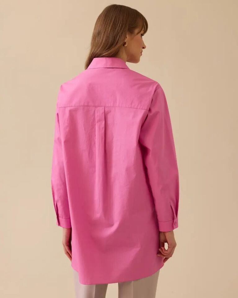 1017 ÖNDEN DÜĞMELİ YAKASI ÇİÇEK DETAYLI ŞIK TUNİK 10002511211017 #06-25#