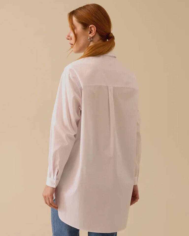 1017 ÖNDEN DÜĞMELİ YAKASI ÇİÇEK DETAYLI ŞIK TUNİK 10002511211017 #06-25#